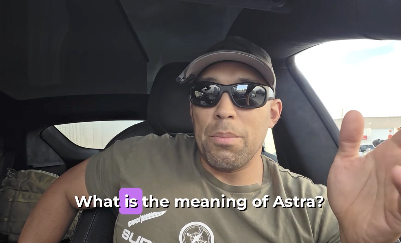 What is the meaning of Astra? — still from the clip