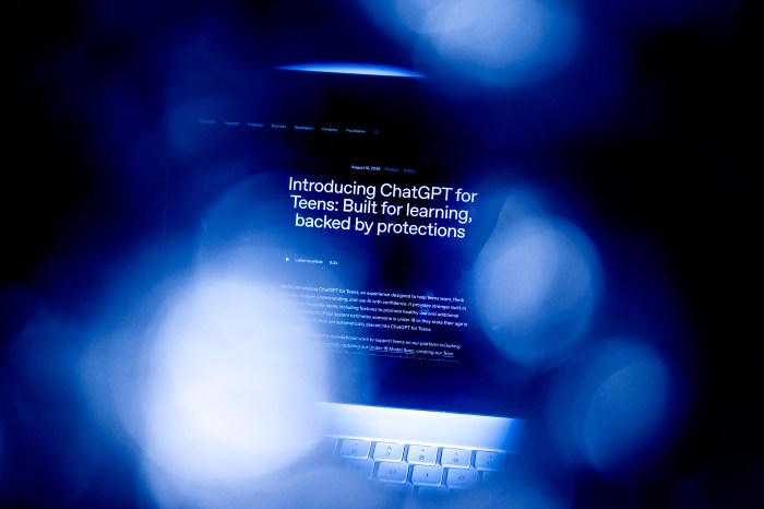 OpenAI blog on a laptop: Introducing ChatGPT for Teens