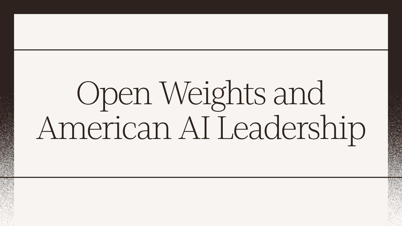 Microsoft page title card: Open Weights and American AI Leadership